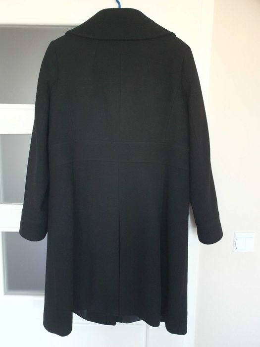 Płaszcz jesienno-zimowy 80% wełna, czarny , rozmiar 46/44