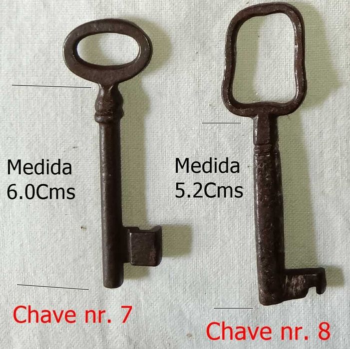 Chaves de portas antigas em ferro