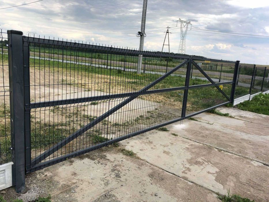 Bramy przesuwne panelowe palisadowe kute  ocynk PRODUCENT podlaskie