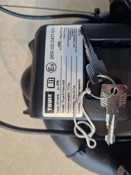 Bagażnik rowerowy Thule E - Flexi 958 na 2 rowery – jak nowy