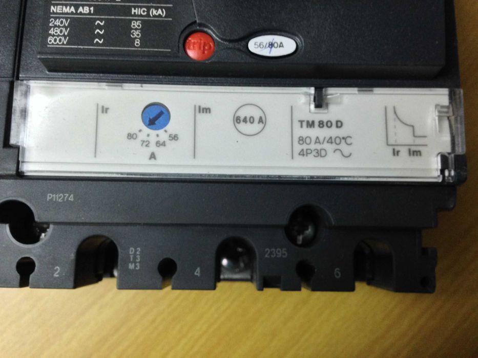 Disjuntor Compact NSX100F - 4P/3D TM80D da Schneider Electric