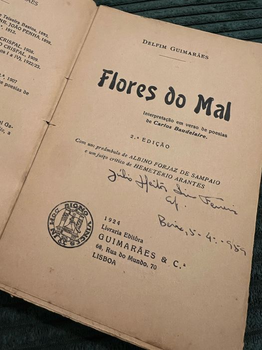 Livro de coleção: Flores do Mal, Charles Baudelaire, 1924