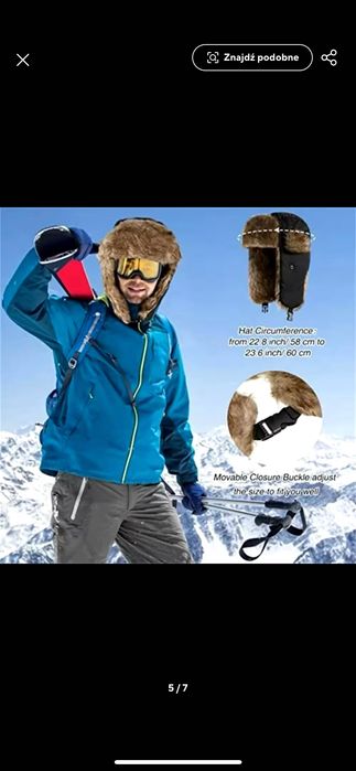 Nowa czapka męska uszatka zimowa militarna wojskowa