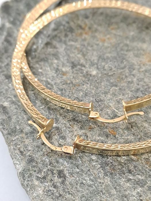 Piękne Złote kolczyki Kółka 585 Nowe 6 cm