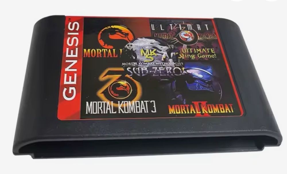 Sega genesis kartridż z kolekcja gier mortal kombat