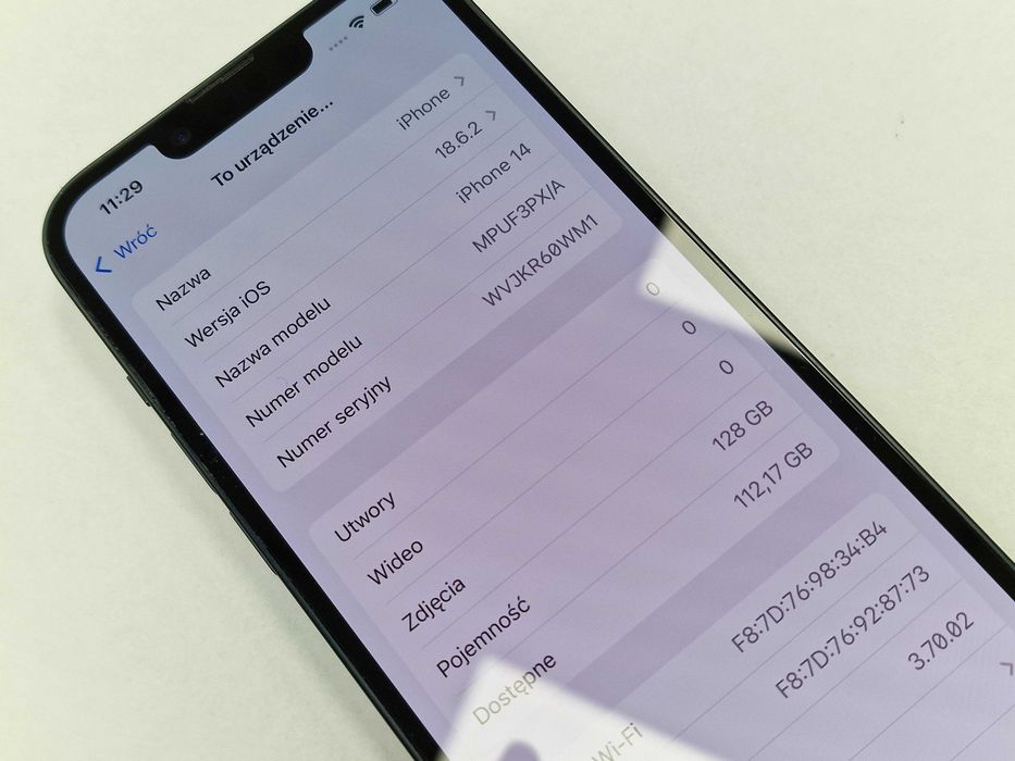 Iphone 14 128GB/ Midnight/ BAT 87%/ Grade A- + ładowarka/ Gwarancja