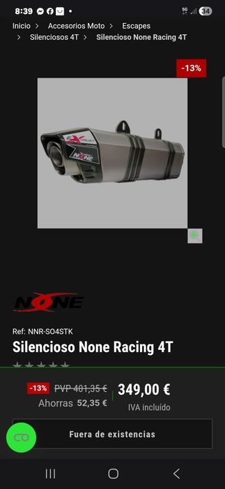 Escape para moto da marca none