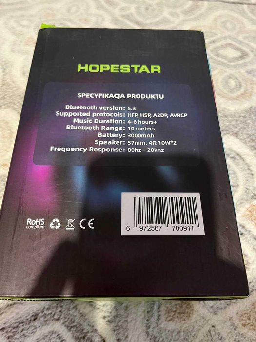 Портативна Bluetooth колонка Hopestar p65 20W з світломузикою та TWS