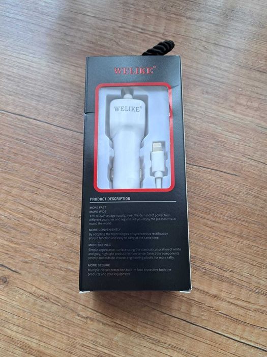 Ładowarka samochodowa USB Lighting plus kabel USB