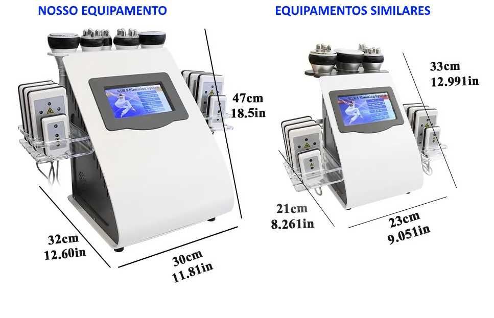 MAQUINA CAVITAÇÃO 6 EM 1 LIPO LASER + RF + VACUO