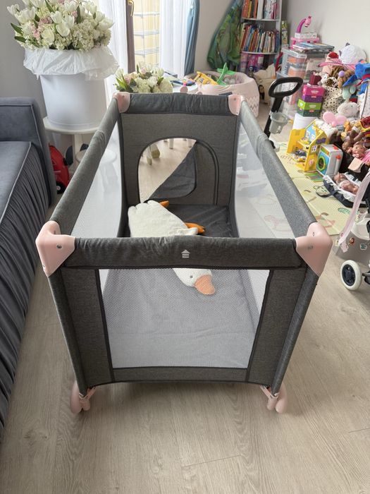 Манеж-кровать Kinderkraft Joy 2 темно-серый , есть отделно матрас