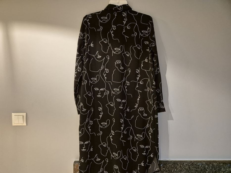 Czarna sukienka 34 XS Mohito twarze szmizjerka koszulową tunika guziki