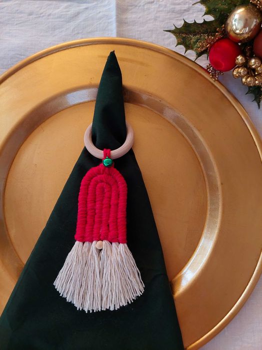 Argola para guardanapo Pai Natalem macramé |NOVO|