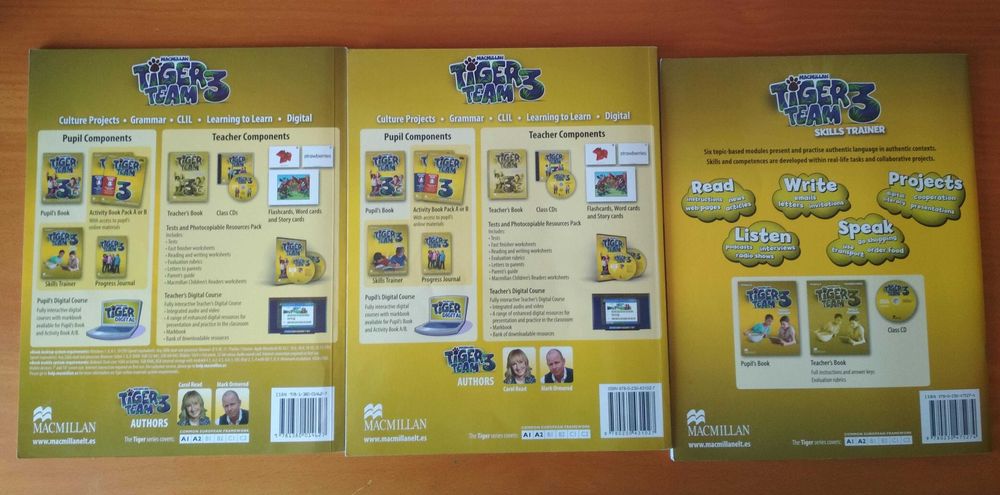 Manual de Inglês Tiger Team 3 níveis A1 e A2