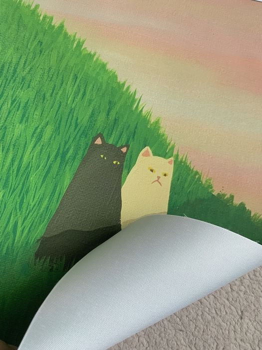 Gobelin na płótnie HD/Obrazek/Cute Couple Cat Art/Abstraction