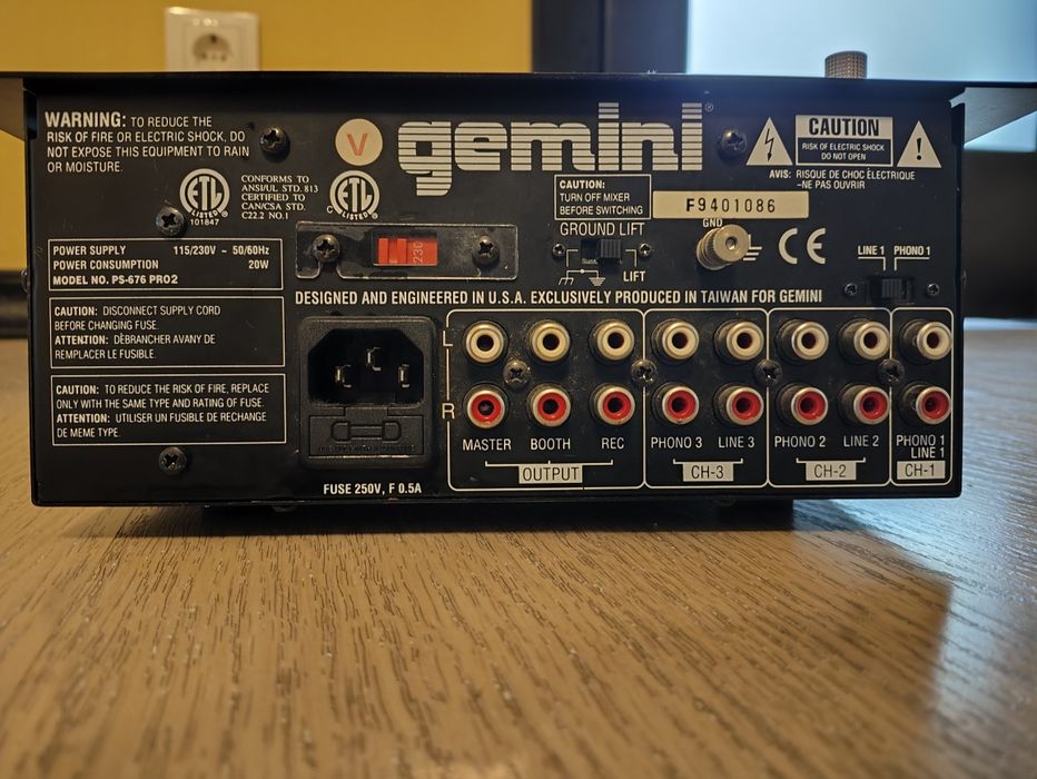 DJ-мікшер Gemini PS-676 Pro 2 3-канальний