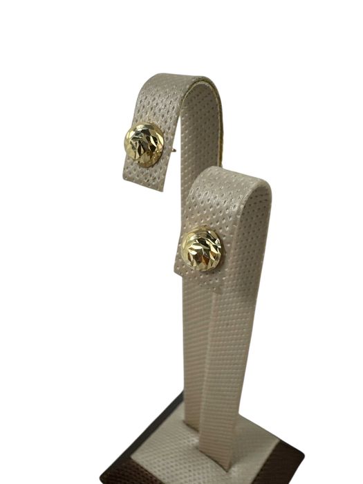 Złote Kolczyki Diamentowane Kuleczki Sztyft 585 W:1,47g