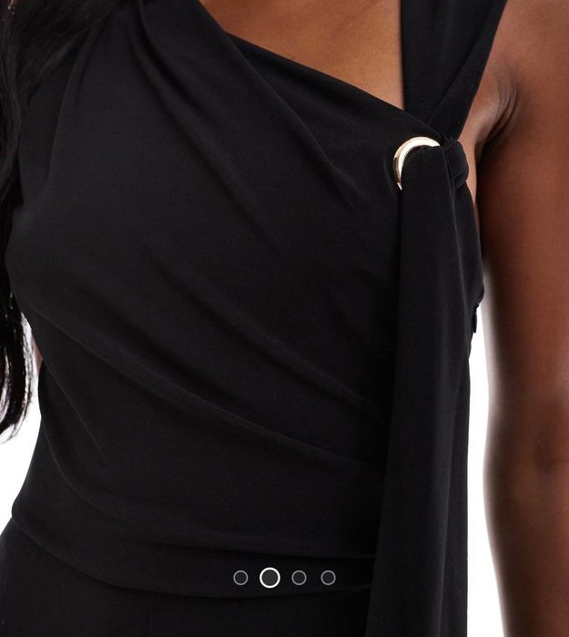 Жіночий комбінезон asos design s чорний асиметричний wide leg