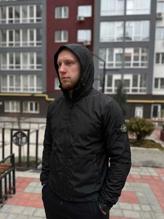 Осіння Вітровка  Stone Island goretex - Черная Куртка Стон Айленд Новая