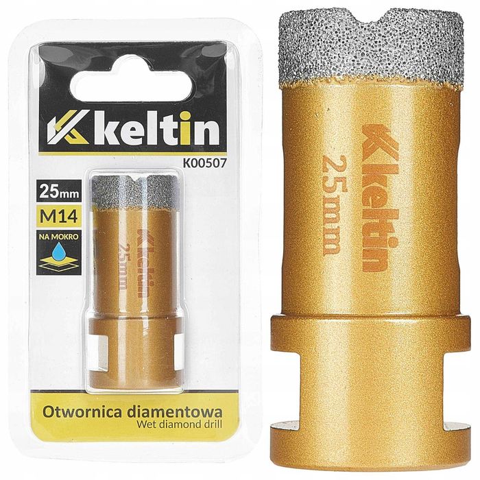 Otwornica diamentowa do gresu i ceramiki 25 mm M14 Keltin