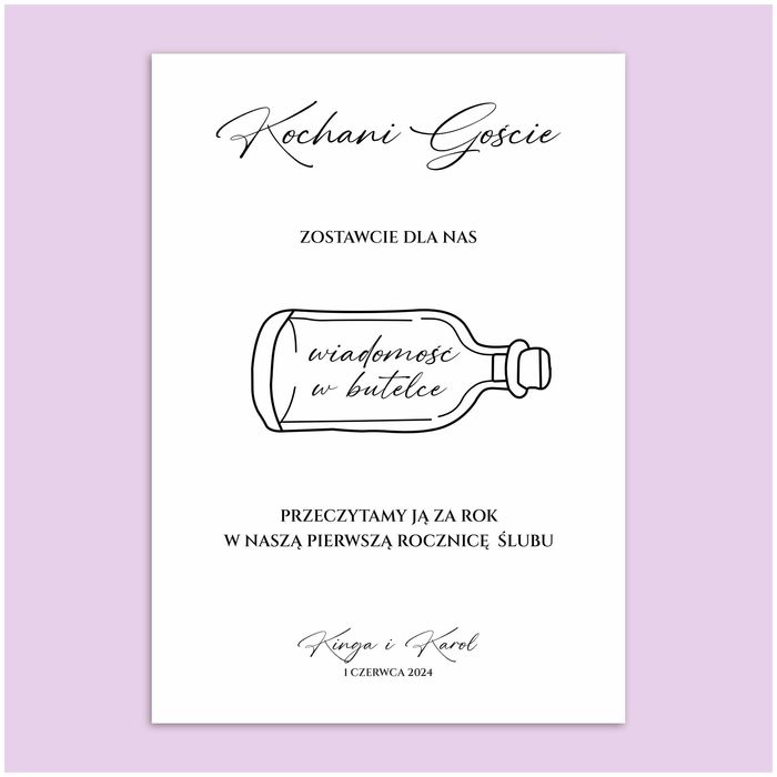 List w butelce | Wiadomość w butelce Wesele ślub weselne jubileusz PDF