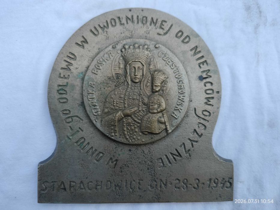Unikat 1945! Plakieta I Odlew Starachowice Matka Boska COP rzadkość