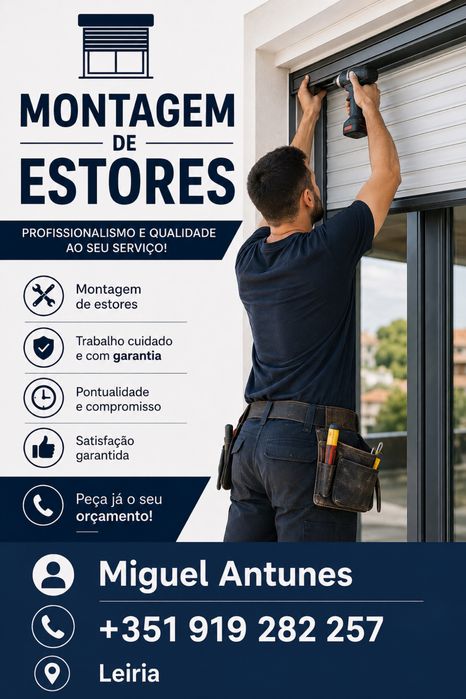 Faço reparação e montagem de estores