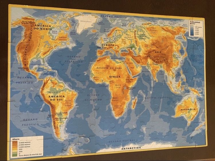 Puzzle Geográfico Mundo, 2 em 1