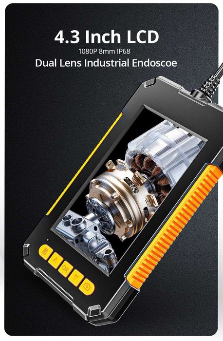 Ендоскоп з дисплеєм 2м, 5м 4,3 дюйма IPS IP68 ВодонепроникнийПідсвітка