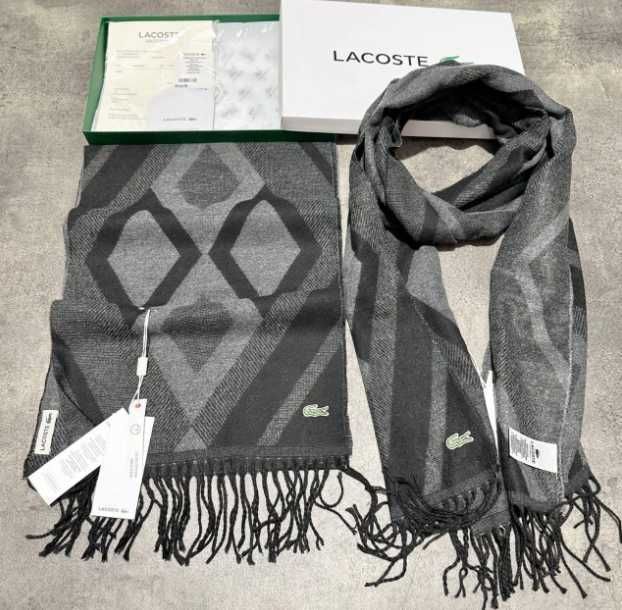 Шарф Lacoste сірий 33/180см