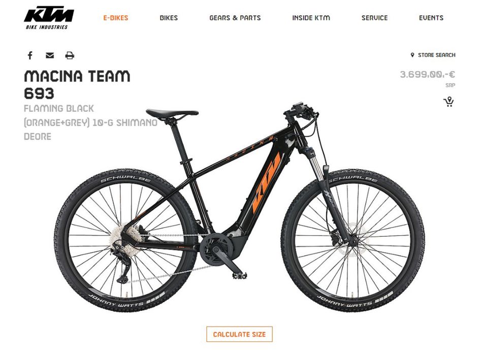 Електровелосипед e-bike KTM MACINA TEAM 693 2022 року