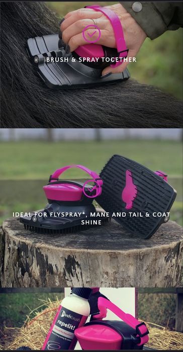 Щітка Hushbrush масажна зручна миюча для догляду гриви хвоста коня  ло