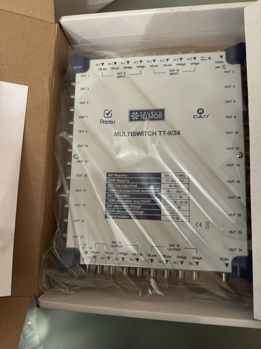 Multiswitch Telmor PREMU TT-9/24 SAT + DVB-T – sprawny