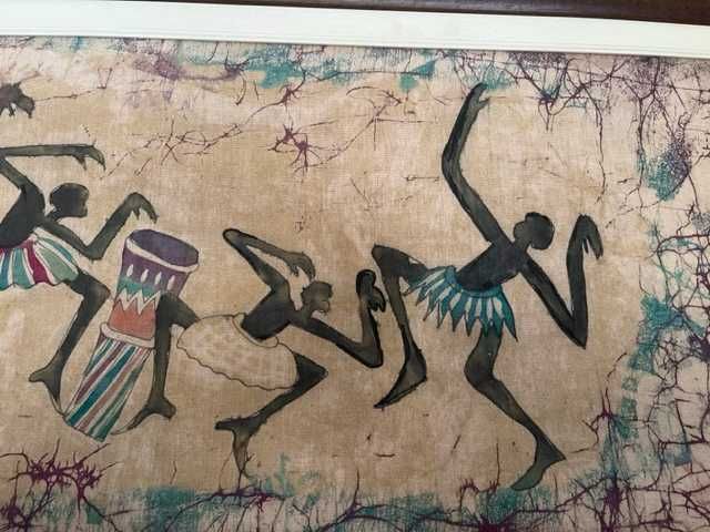 Quadro em tecido pintado à mão  Pintura Africana