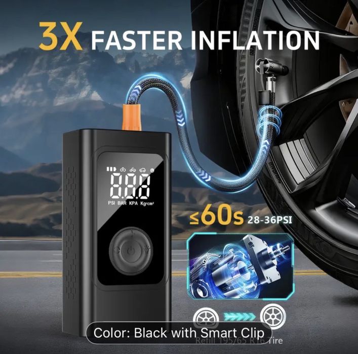 Бустер, пуск-зарядний  на 1000 А, з компрес. 150 PSI, батар. 10000 mAh