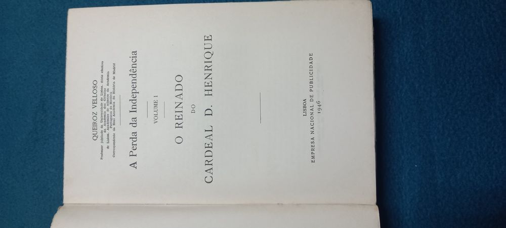 Livro antigo - O Reinado do Cardeal D. Henrique -1946
