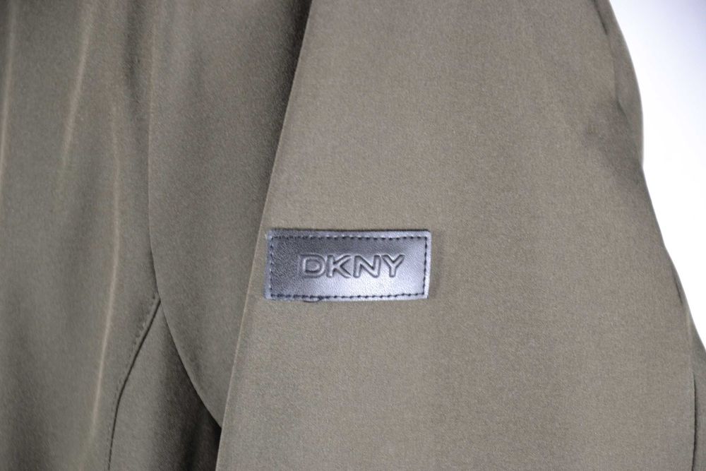 DKNY Długa Kurtka Damska z odpinanym kapturem L Oryginalna Super Stan