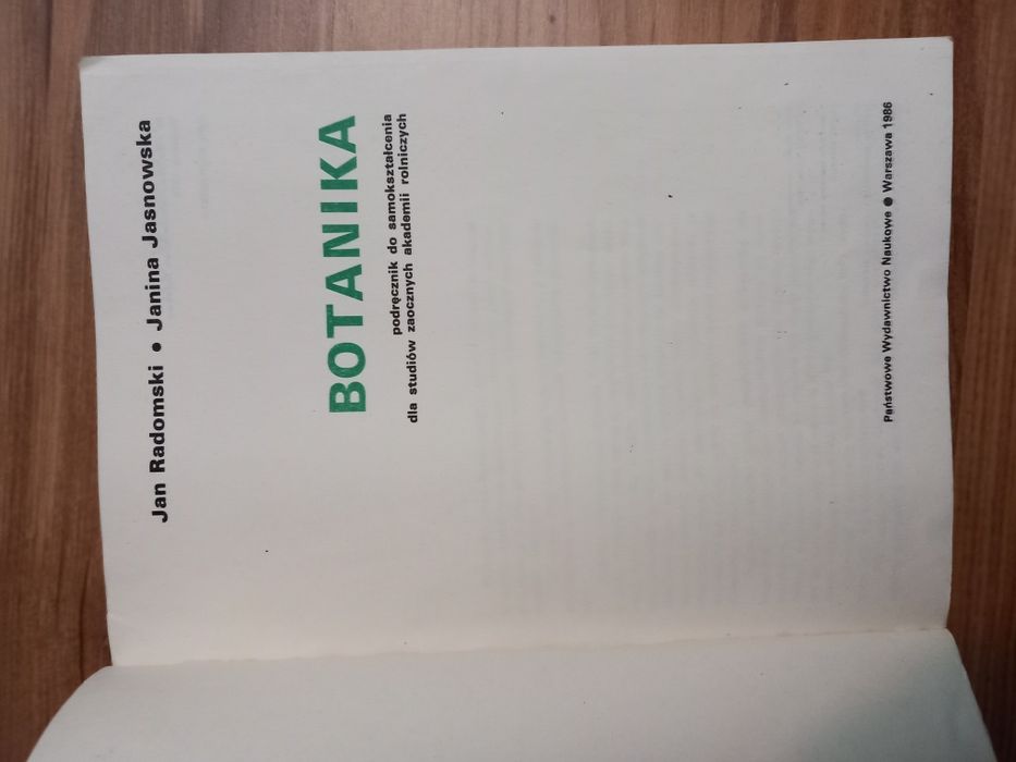 Botanika - Jan Radomski, Janina Jasnowska