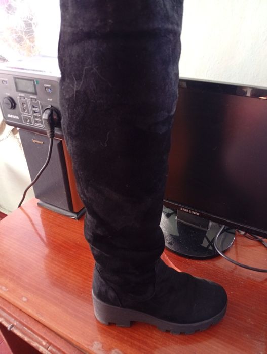 Сапоги  чёрные натуральный