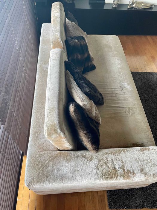 Sofá Tecido 3 lugares bege