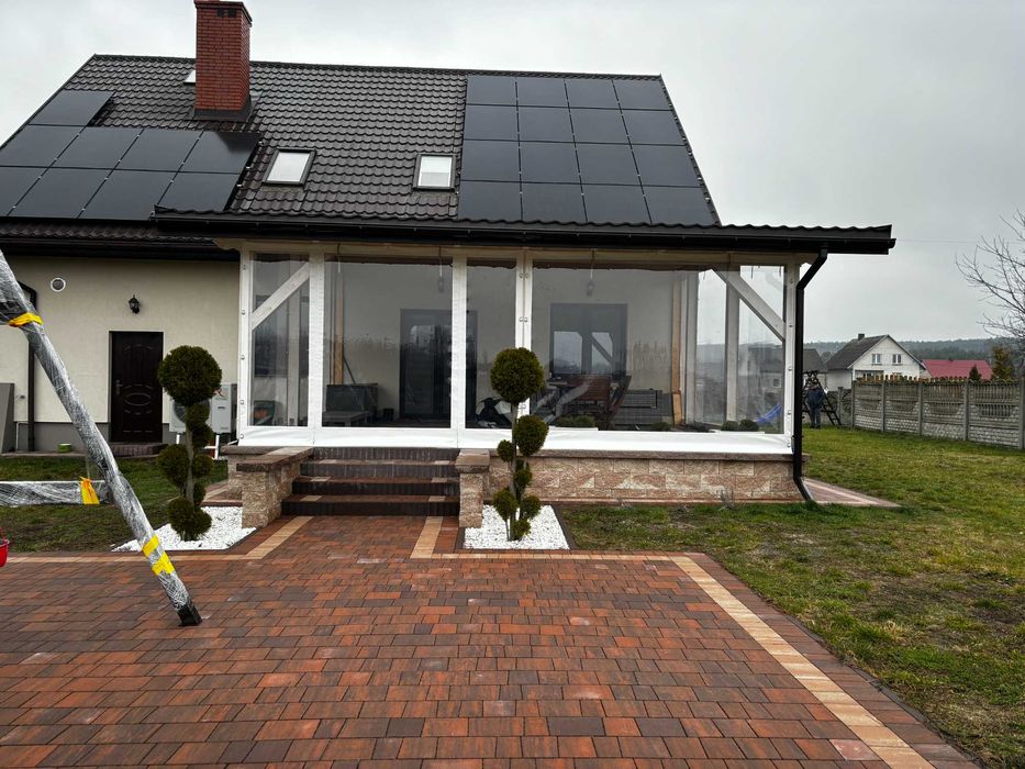 Rolety , plandeki na taras , altanę, zabudowa tarasu, folia