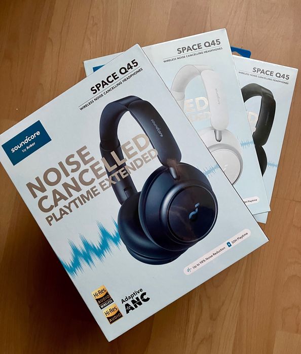 Навушники Anker SoundCore Space Q45. Hi-Res/LDAC. Білі / Сині. Нові.
