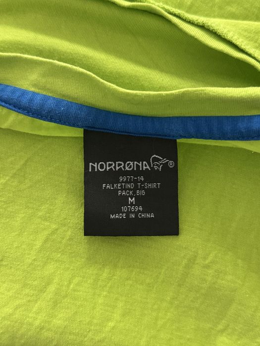 Koszulka Norrona M Tshirt Logowany Viking Falketind Zielona Gorpcore