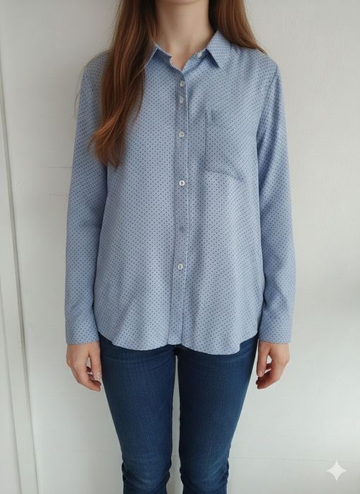 Blusa azul polka dot - Springfield - Tamanho 42