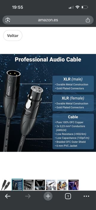 Cabos  XLR deleyCON 0,5 m