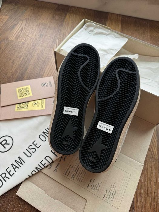 Белые серые кожаные кроссовки Golden Goose Super-Star голден гус