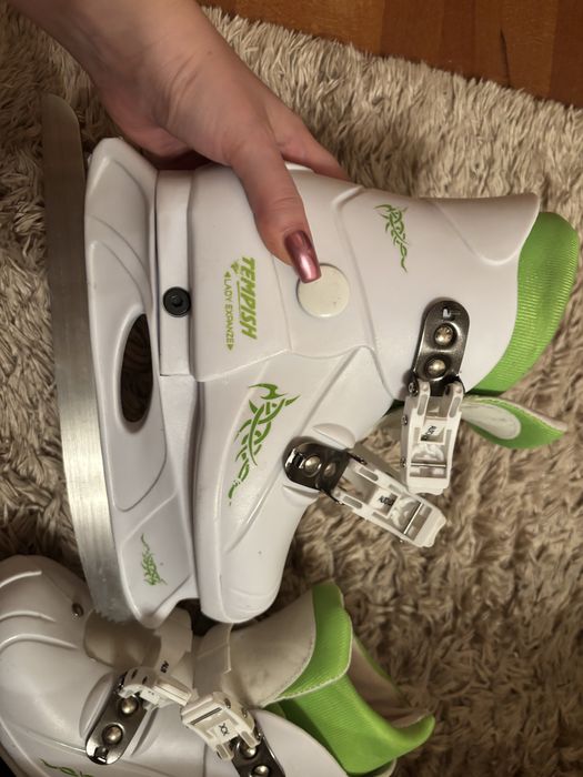 Łyżwy regulowane Tempish 33–36 (do 22 cm) – AUTOLOCK, bdb jak nowe