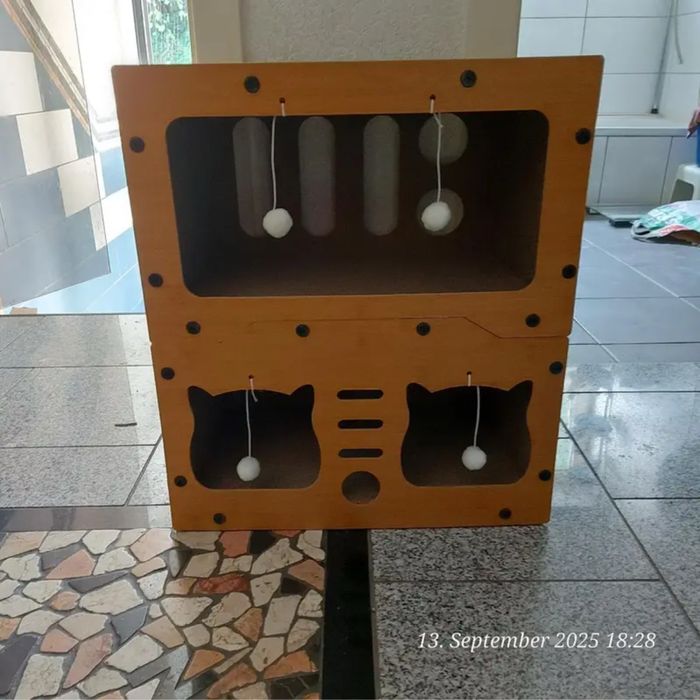 Большой Домик когтеточка  для кота 2 этажа