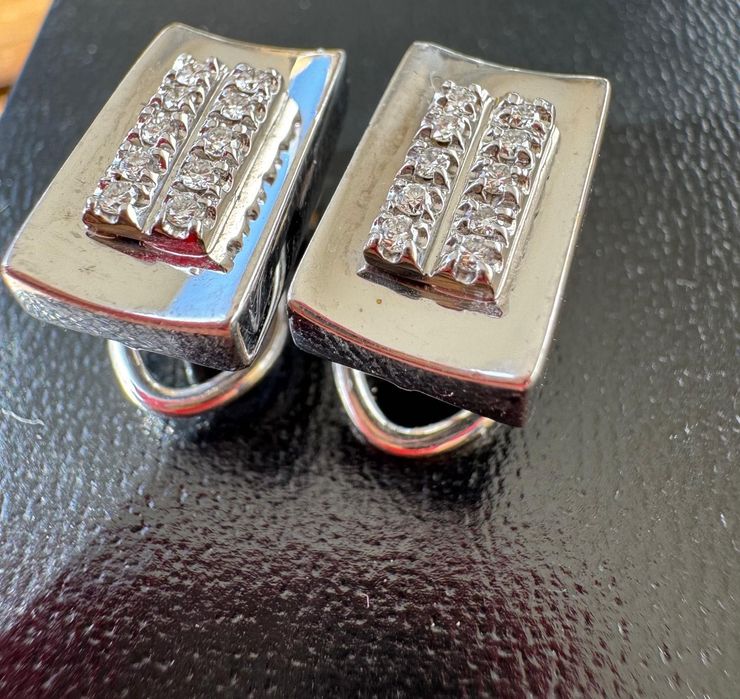 Brincos de Ouro 750 (18k) com Diamantes Naturais