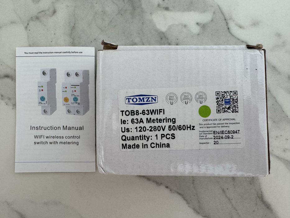 Розумний WiFi лічильник, реле, автомат TOB8-63WiFi TOMZN